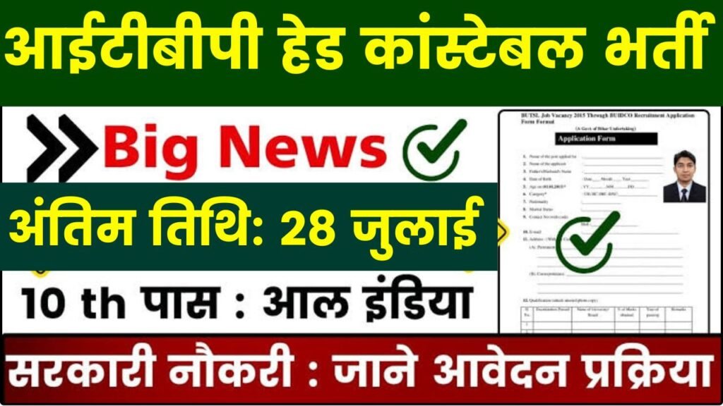 ITBP Head Constable and Other Vacancies Notification 2024